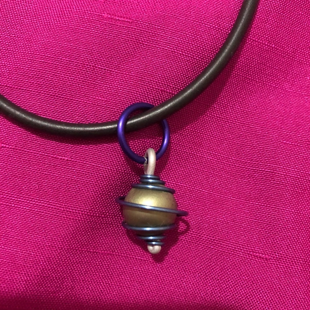 Funky Bead Choker with Colored Wire Wraps